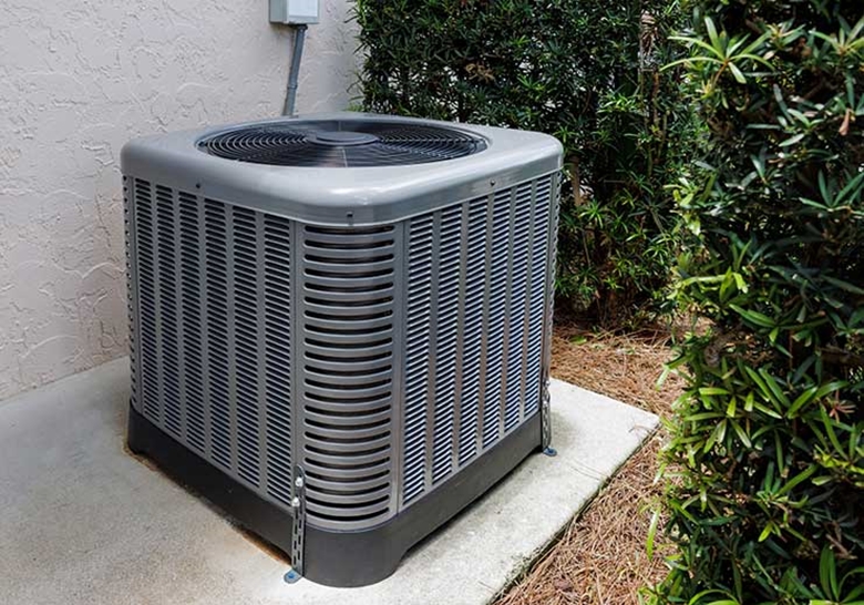 Close-up of air conditioning system being serviced